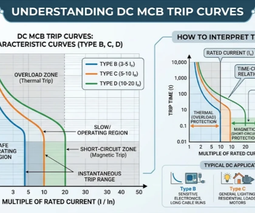 DC MCB Trip Curves Explained Type B, C & D — Which One Does Your System Really Need