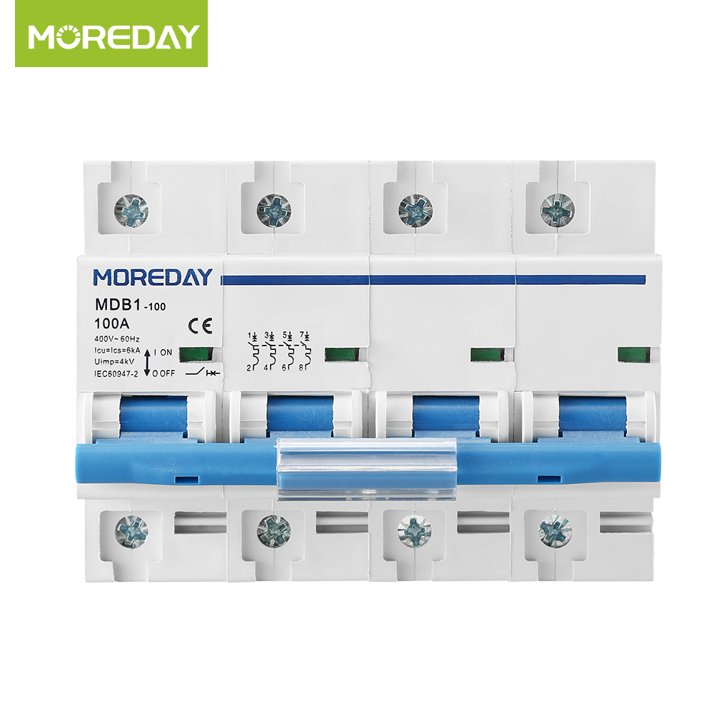 AC circuit breaker for over current protection, to be connected via distribution box for load protection, usually with DIN Rail installation method