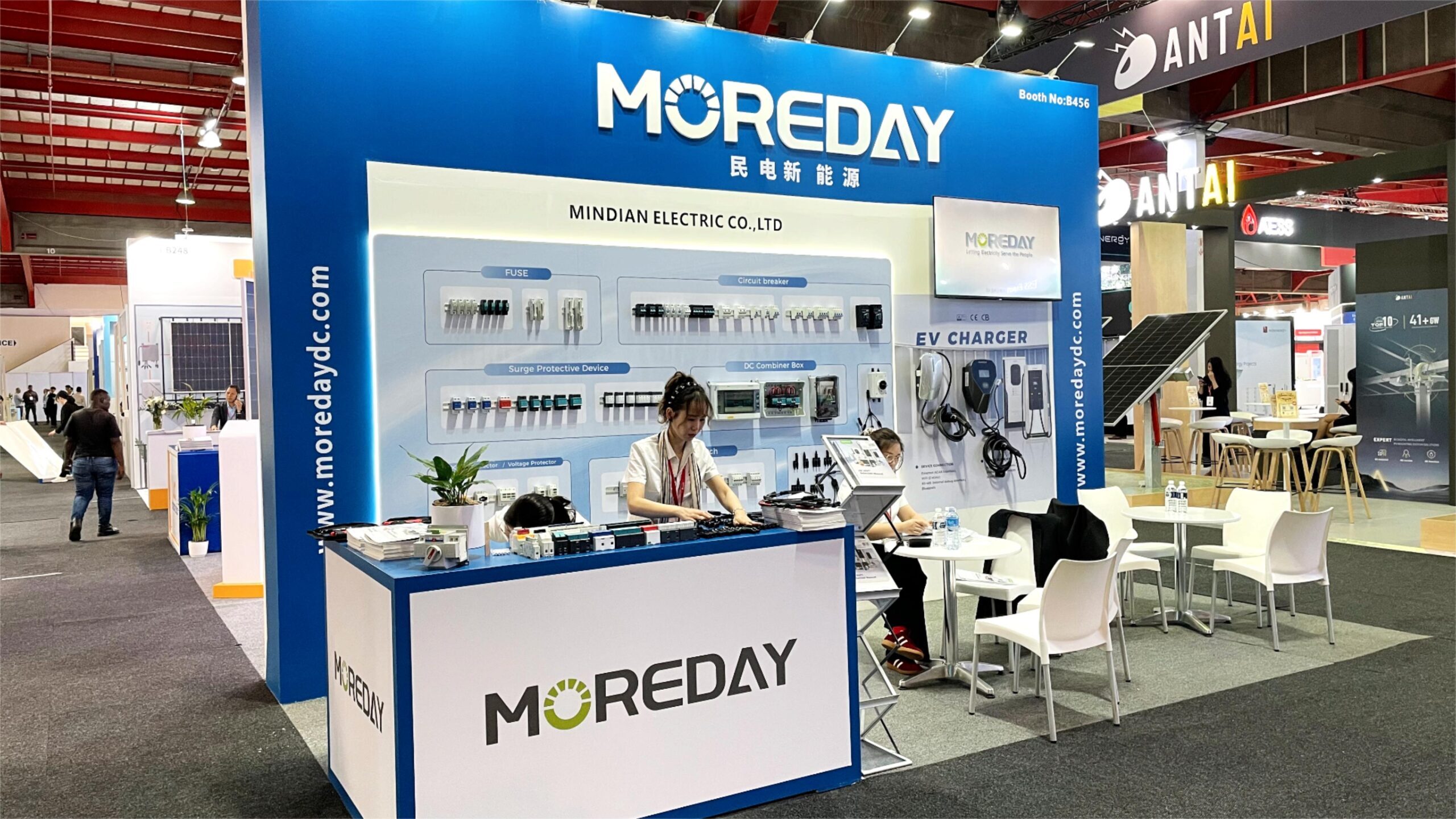 Moreday booth at Solar & Storage Live show in Johannesburg South Africa, in March 2025