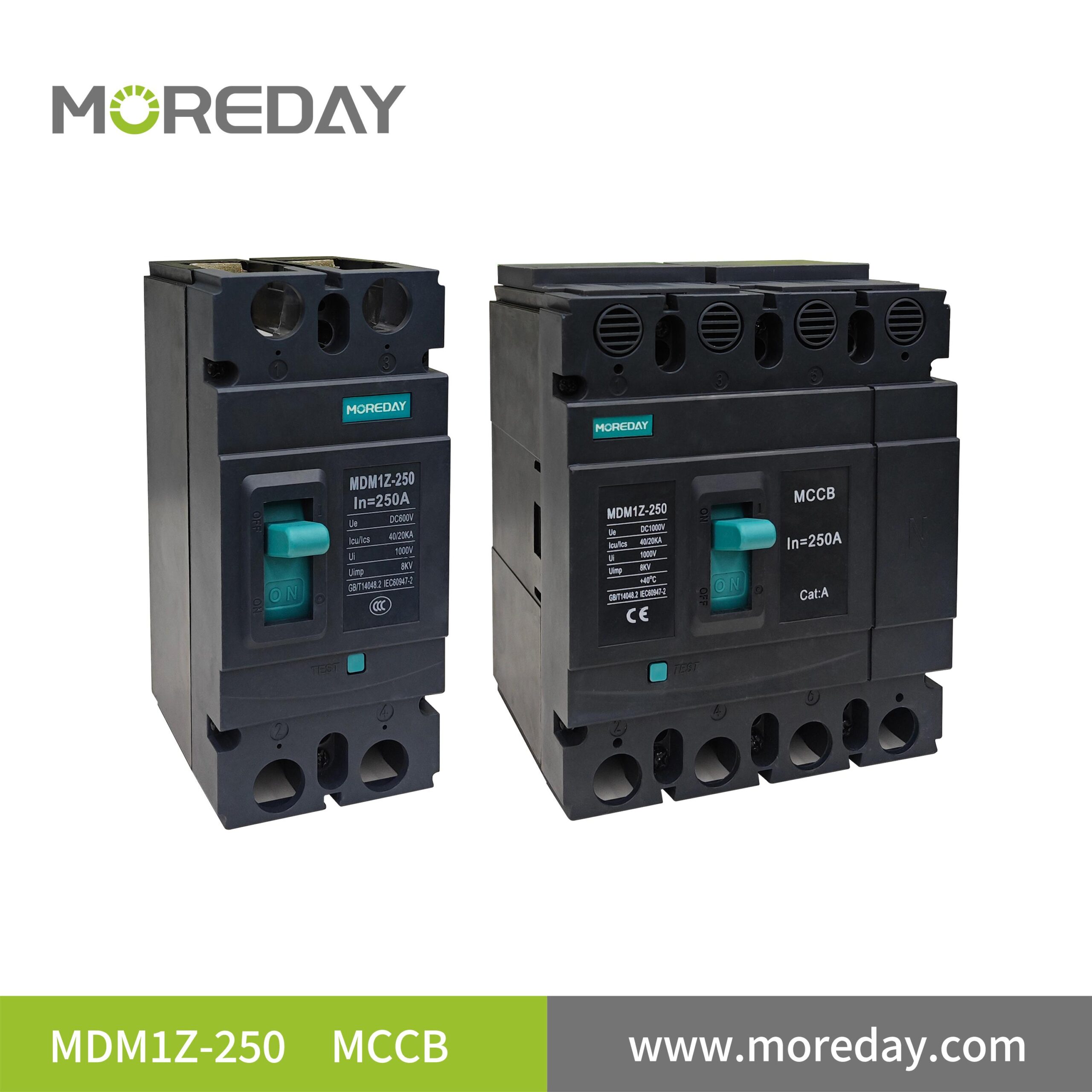 MOREDAY MCCB MDM1Z 250 Series Moulded Case Circuit Breaker 2P and 4P models scaled