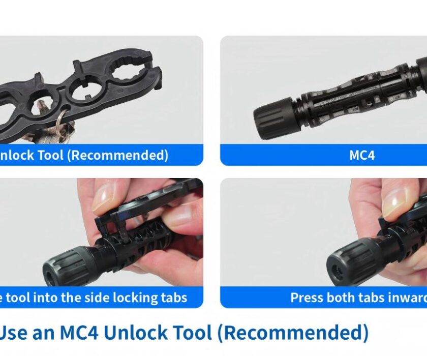 Use an MC4 unlocking tool to disconnect the connector