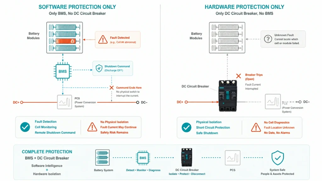 BMS DC circuit breaker coordination battery protection