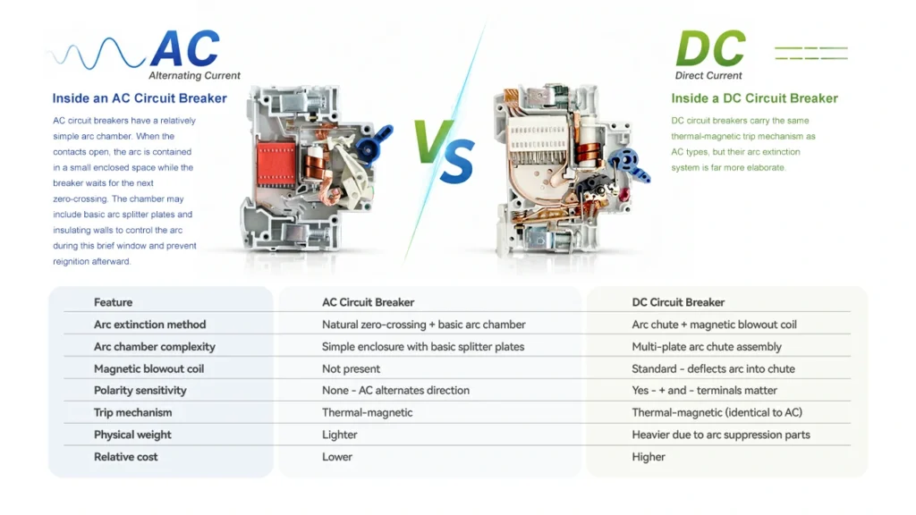 How AC and DC Circuit Breakers Are Built Differently