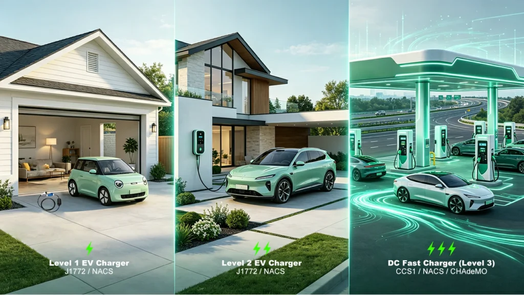 Level 1 EV Charger Level 2 EV Charger DC Fast Charger Level 3