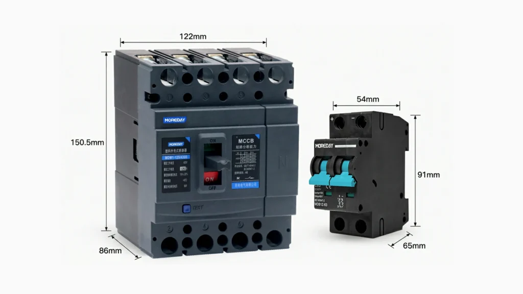 dc mcb vs dc mccb internal structure