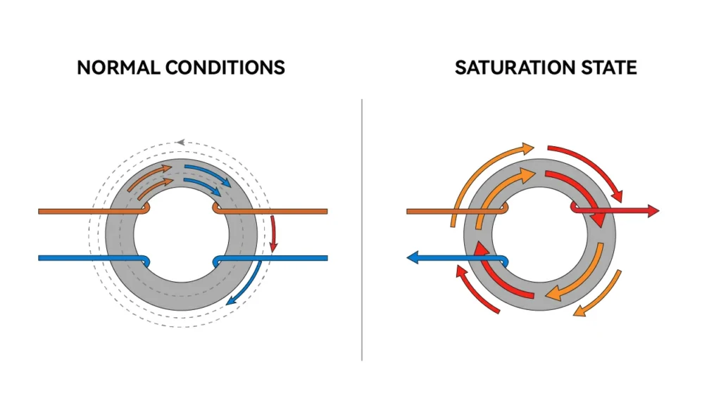 type b rcd magnetic core saturation dc leakage