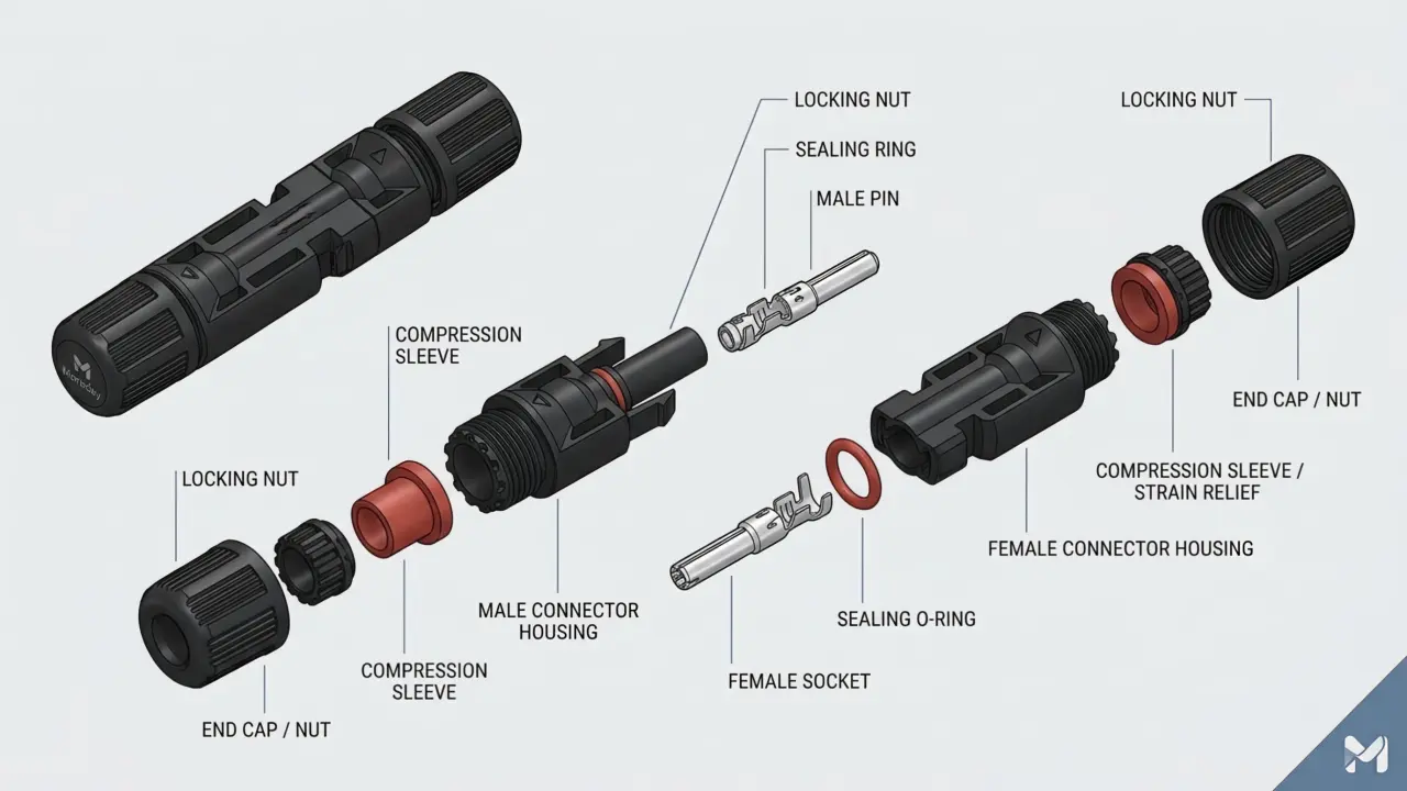 MC4 connector internal structure diagram