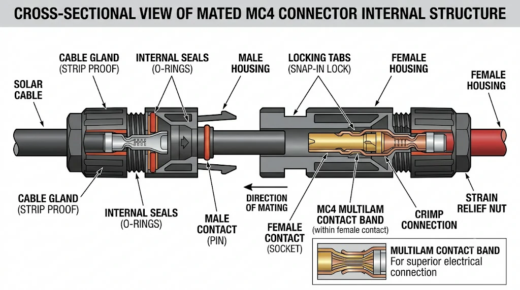 MC4 connector internal structure diagram