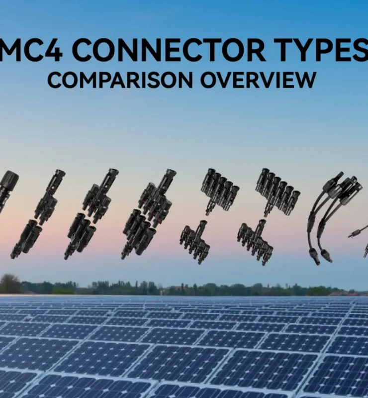 MC4 connector types comparison — standard, fused, diode, T-branch, Y-branch