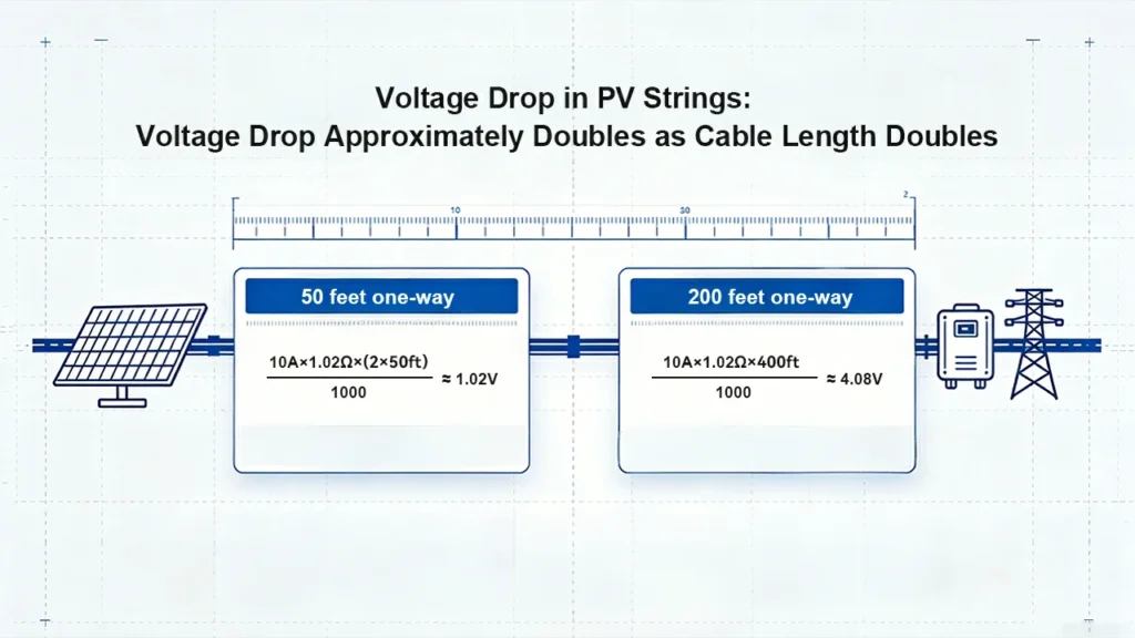 Solar Voltage Drop Formula Diagram