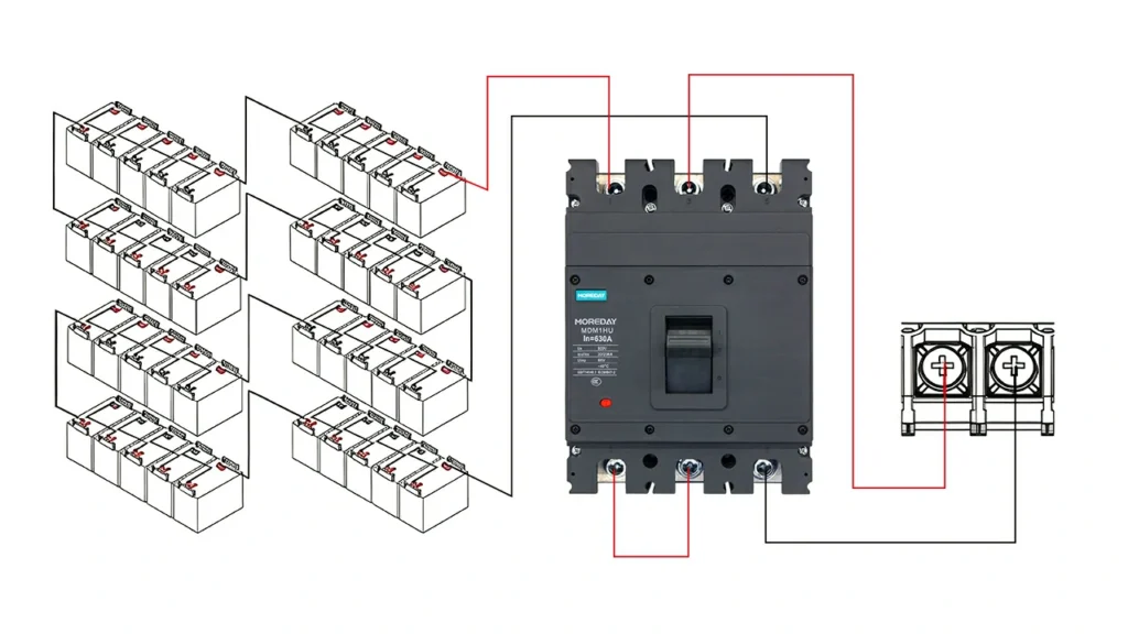 dc circuit breaker two pole series wiring diagram 1000V