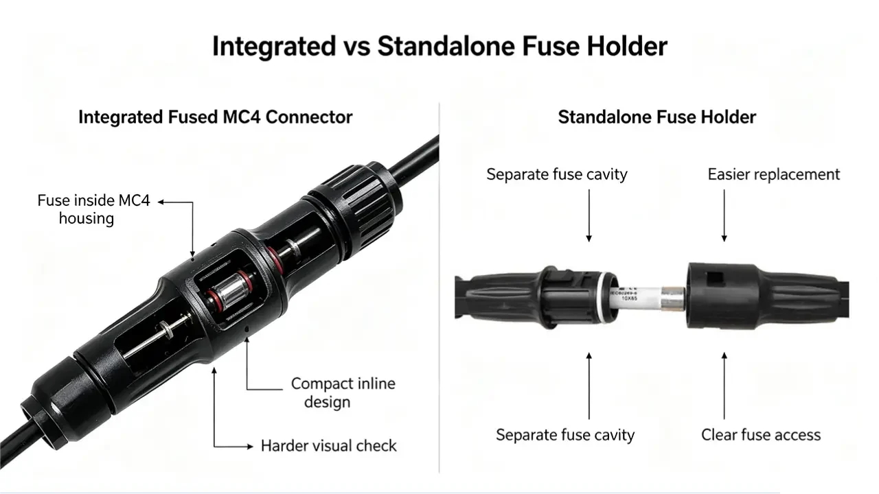 mc4 connector with fuse or diode