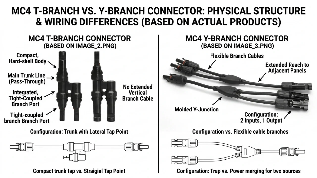 t branch vs y branch mc4 connector