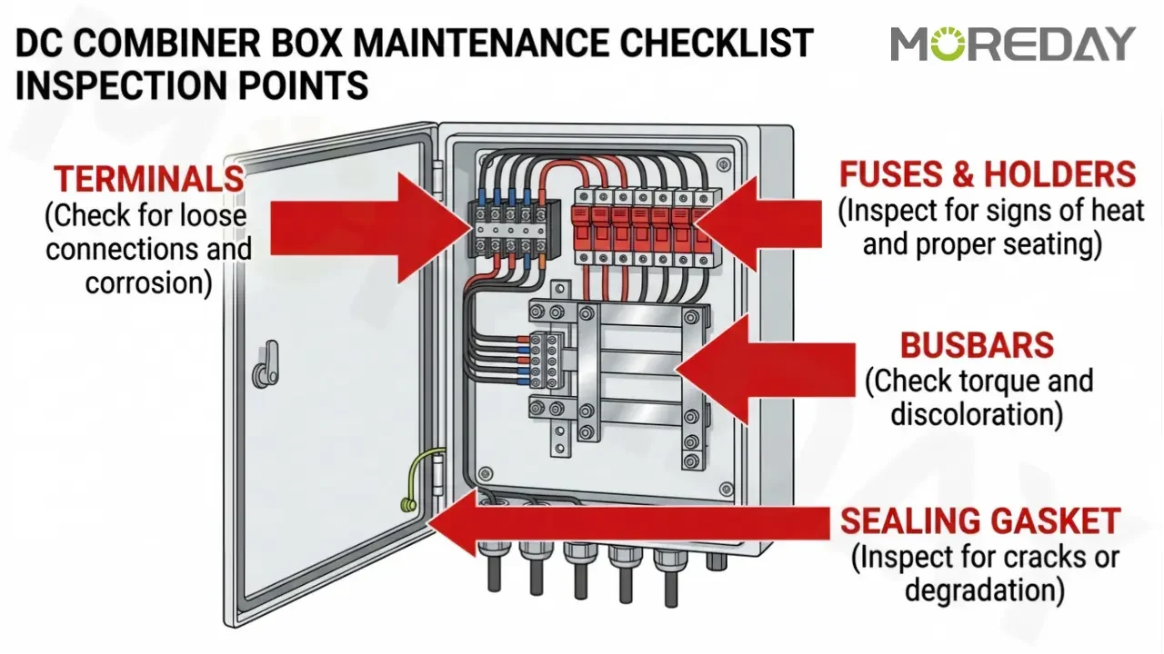 DC Combiner Box Maintenance Checklist inspection diagram