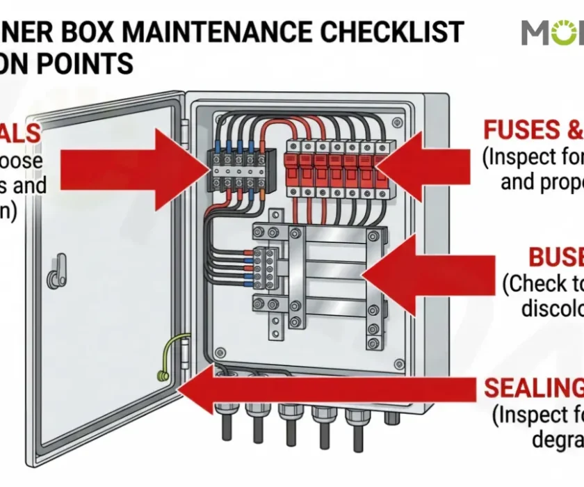 DC Combiner Box Maintenance Checklist inspection diagram