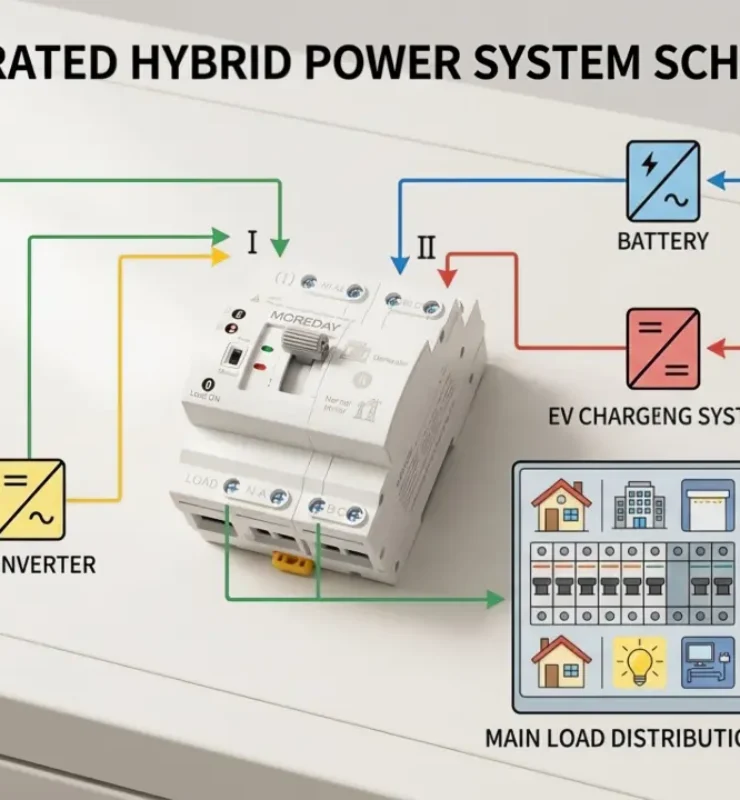 ATS sizing diagram for solar, battery storage and EV charging